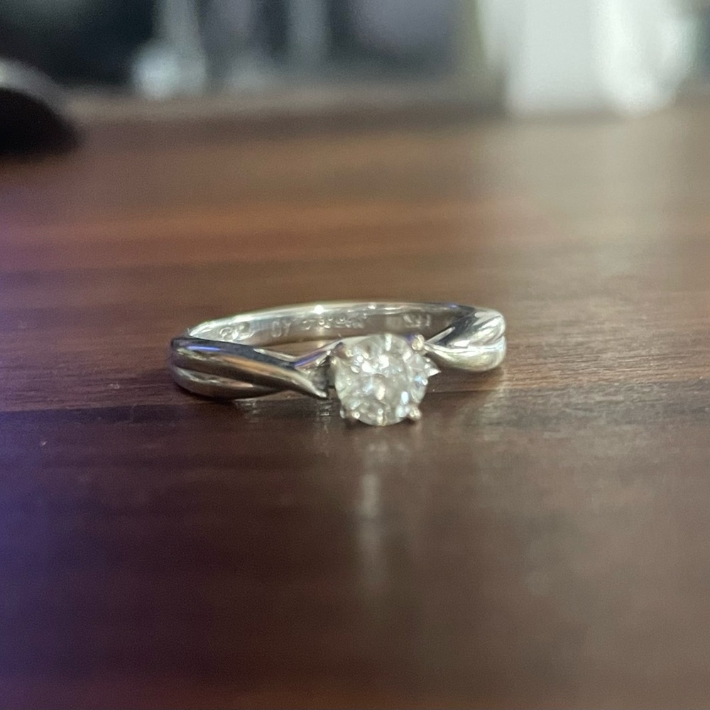 Silver Diamond Engagement Ring